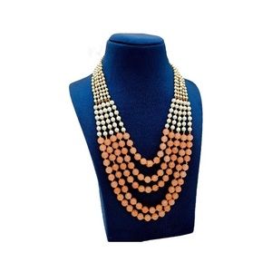 Long resin beaded necklace